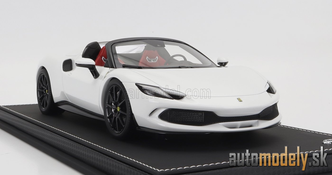 BBR-MODELS - FERRARI - 296 GTS SPIDER 2022 - CON VETRINA - WITH SHOWCASE (BIANCO CERVINO - WHITE) - 1:18