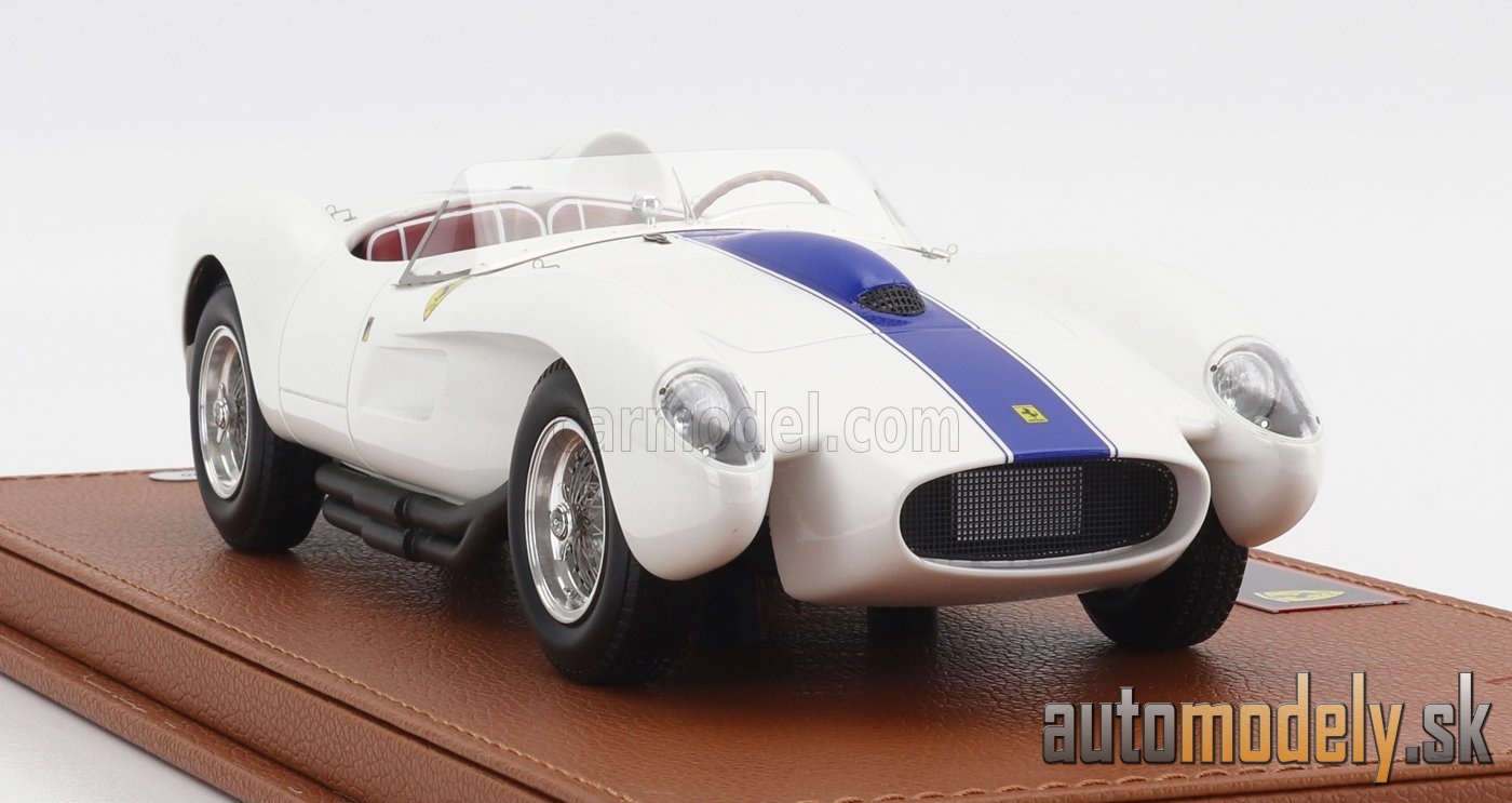BBR-MODELS - FERRARI - 250TR TESTAROSSA SPIDER 1957 - CON VETRINA - WITH SHOWCASE  (WHITE BLUE) ) - 1:18