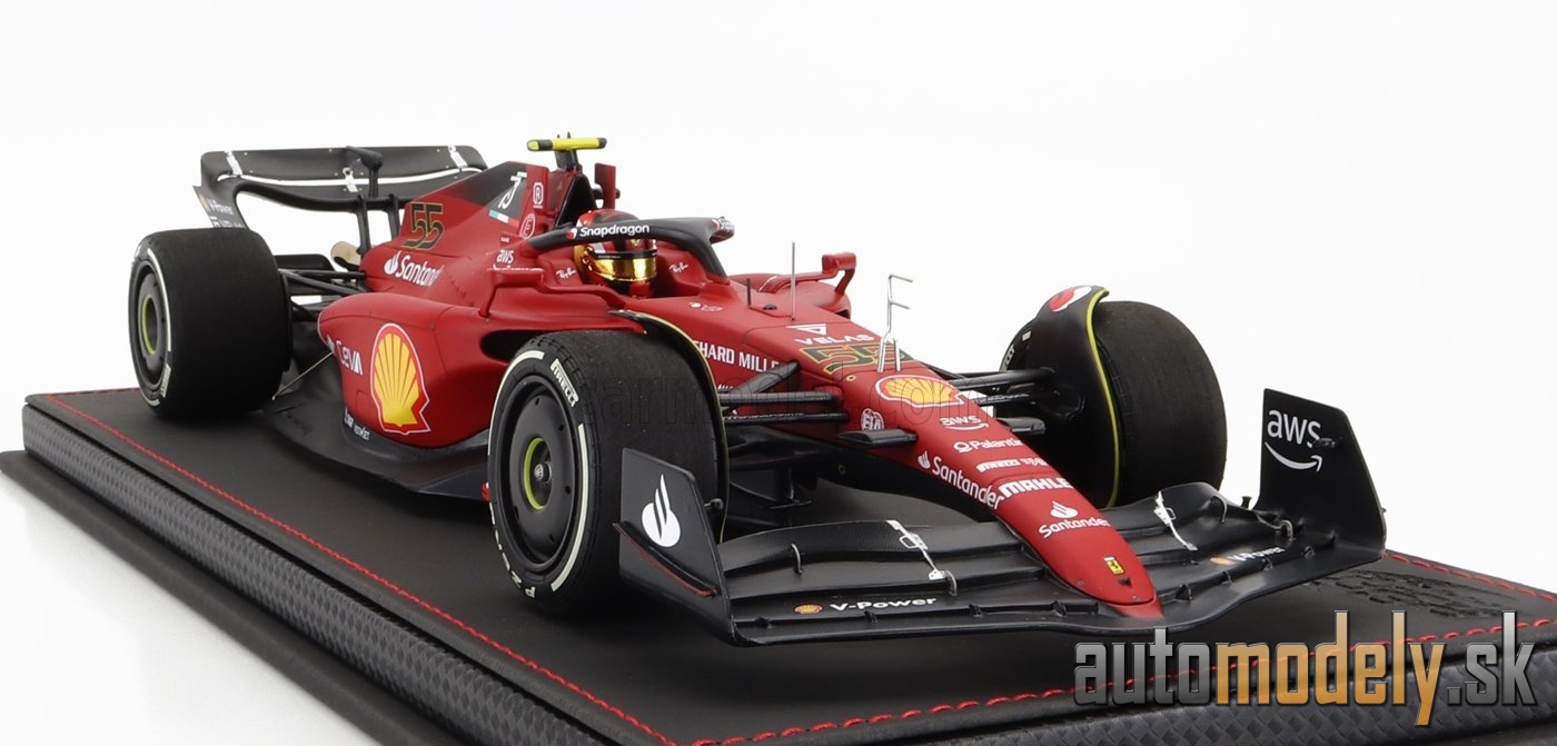 BBR-MODELS - FERRARI - F1-75 TEAM SCUDERIA FERRARI N 55 AUSTRALIAN GP 2022 CARLOS SAINZ - CON VETRINA - WITH SHOWCASE - 1:18