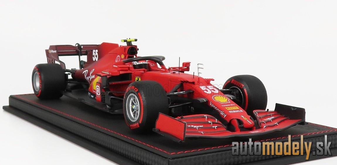 BBR-MODELS - FERRARI - F1 SF21 TEAM SCUDERIA FERRARI MISSION WINNOW N 55 5th EMILIA ROMAGNA ITALY GP - SOFT RED TIRES 2021 CARLOS SAINZ JR. - CON VETRINA - WITH SHOWCASE - 1:18