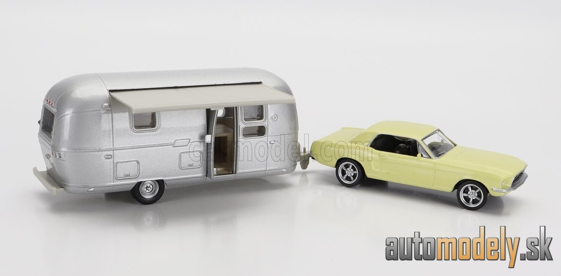 NOREV - FORD USA - MUSTANG COUPE 1968 WITH AIRSTREAM CARAVAN ROULOTTE - 1:43 