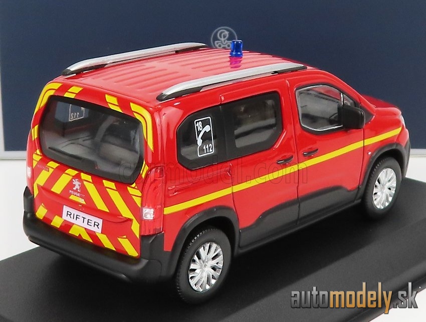 NOREV - PEUGEOT - RIFTER POMPIERS 2019 (RED YELLOW) - 1:43