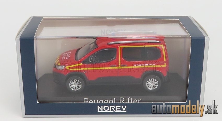 NOREV - PEUGEOT - RIFTER POMPIERS SECOURS MEDICAL 2019 (RED YELLOW) - 1:43 