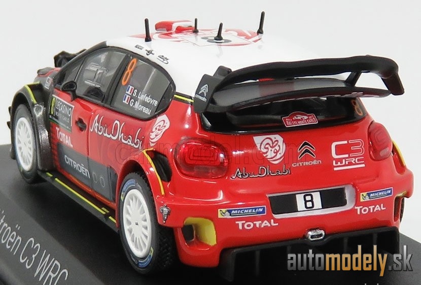 NOREV - CITROEN - C3 WRC ABU DHABI (night version) N 8 RALLY MONTECARLO 2017 S.LEFEBVRE - G.MOREAU - 1:43