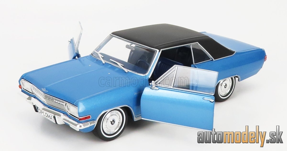 WHITEBOX - OPEL - DIPLOMAT A V8 COUPE 1965 (LIGHT BLUE BLACK) - 1:24