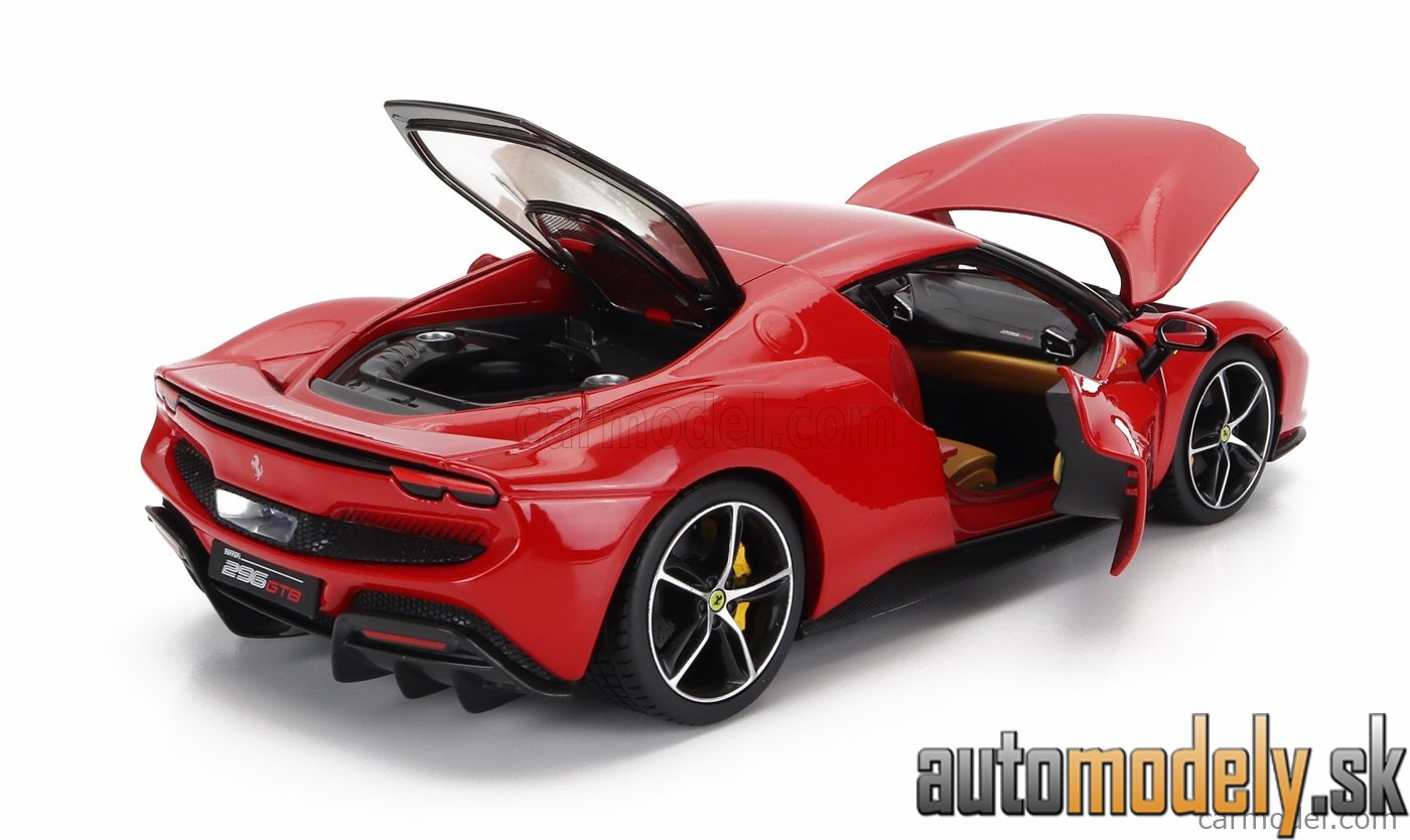 Bburago - FERRARI - 296 GTB HYBRID 830HP V6 2021 - EXCLUSIVE CARMODEL - ROSSO CORSA - RED - 1:18