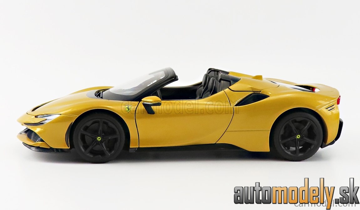 Bburago - FERRARI - SF90 STRADALE HYBRID SPIDER 1000hp OPEN 2020 - GIALLO MONTECARLO - YELLOW MET - 1:18