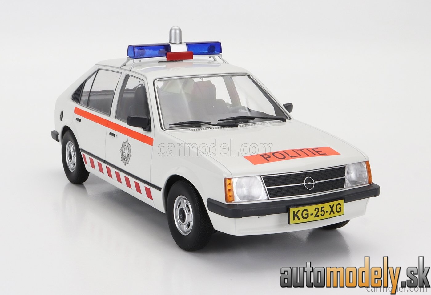 Triple9 - OPEL KADETT D DUTCH POLICE 1984 WHITE ORANGE - 1:18