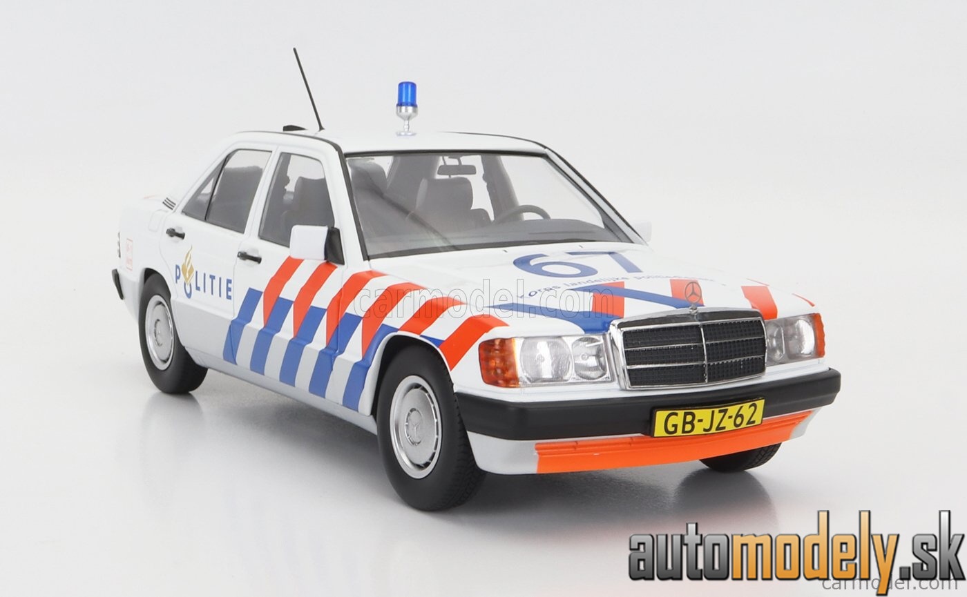Triple9 - MERCEDES BENZ 190E (W201) N 67 POLICE DUTCH 1993 WHITE BLUE RED - 1:18