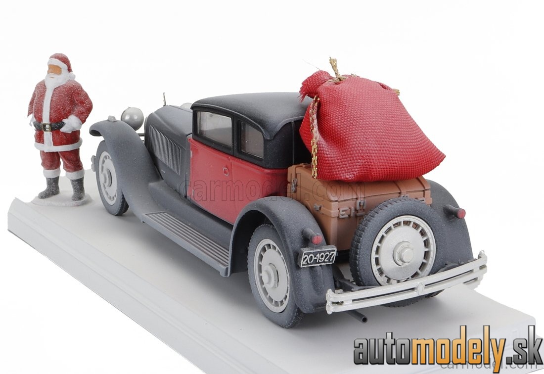 RIO - BUGATTI TYPE 41 ROYALE WEYMANN 1929 CHRISTMAS EDITION 2023 CON BABBO NATALE WITH SANTA CLAUS FIGURE WHITE BLACK RED - 1:43