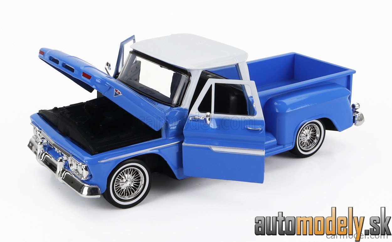 Motormax - GMC C1000 FENDERSIDE PICK-UP 1966 BLUE WHITE - 1:24