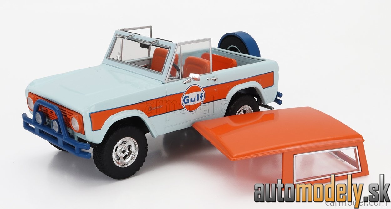 Maisto - FORD USA BRONCO OPEN GULF 1966 LIGHT BLUE ORANGE - 1:24