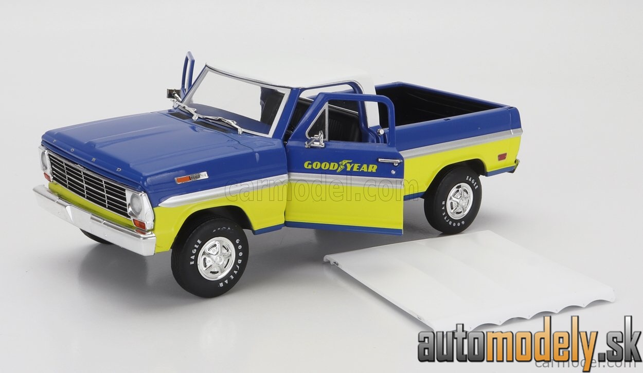 GreenLight - FORD USA F-100 PICK-UP GOOD YEAR 1969 BLUE YELLOW - 1:24