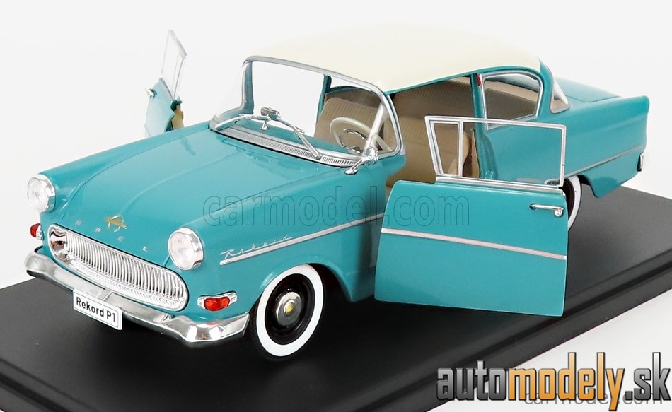 Hachette - OPEL OLYMPIA REKORD P1 1957 TURQUOISE WHITE - 1:24