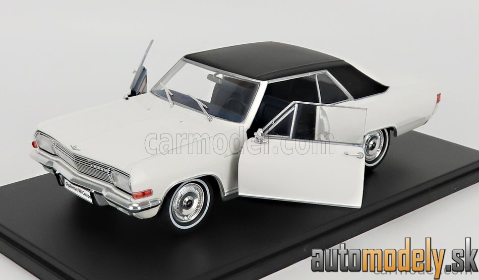Hachette - OPEL DIPLOMAT V8 COUPE 1965 WHITE BLACK - 1:24