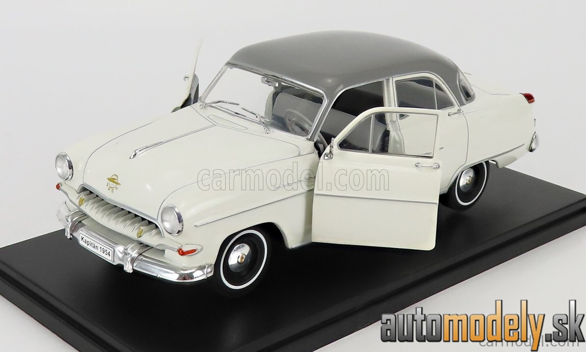 Hachette - OPEL KAPITAN 1954 WHITE GREY - 1:24