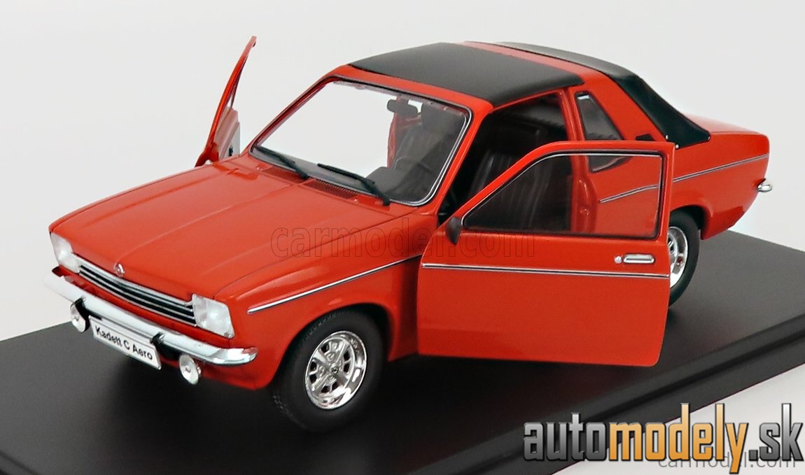 Hachette - OPEL KADETT C AERO SEMI CONVERTIBLE CLOSED 1976 ORANGE BLACK - 1:24
