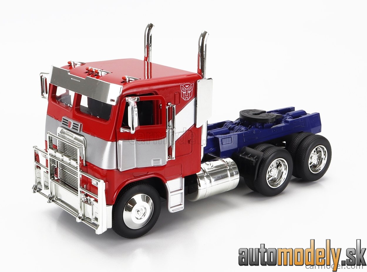 Jada - PETERBILT 352 TRACTOR TRUCK 3-ASSI 1979 OPTIMUS PRIME TRANSFORMERS MOVIE RED BLUE - 1:24