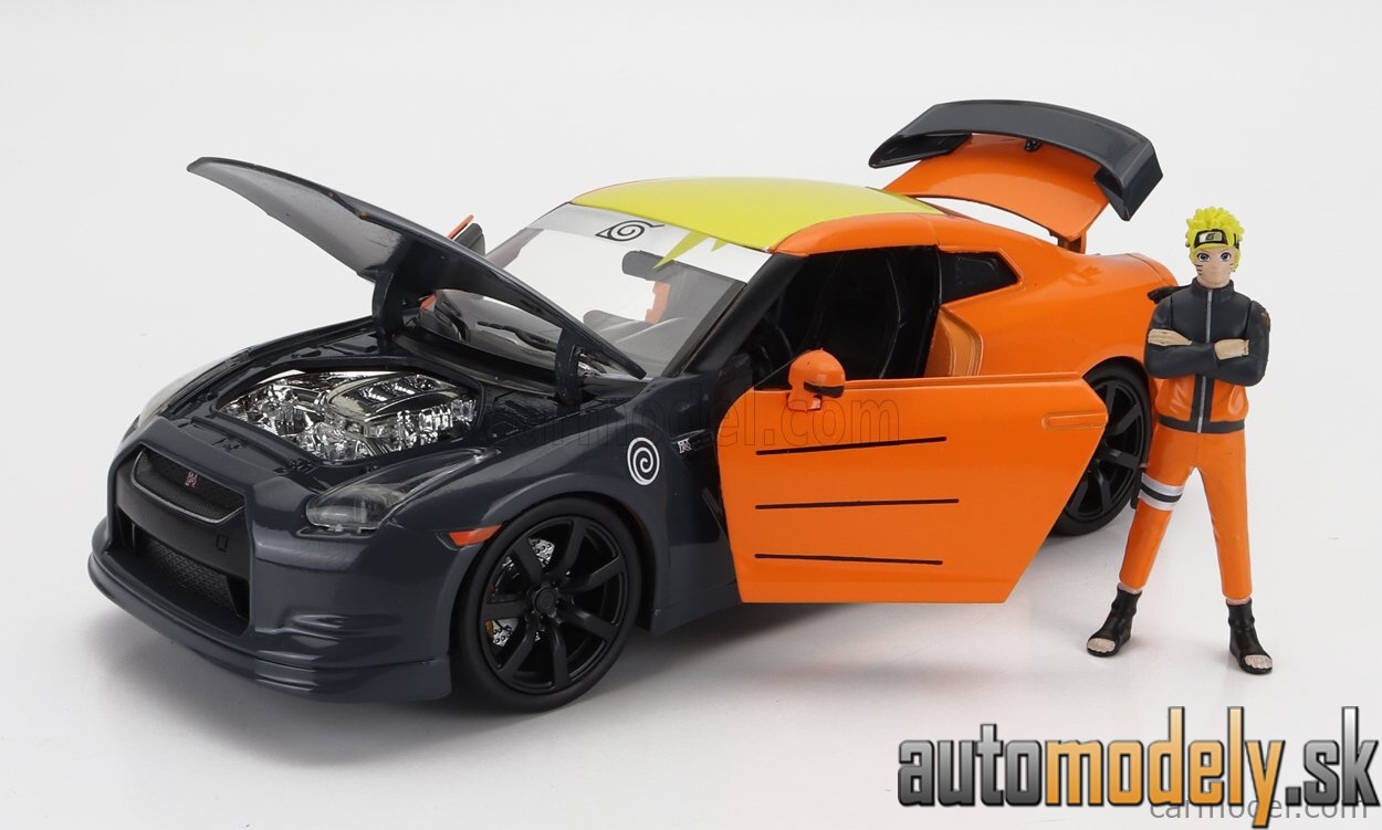 Jada - NISSAN GT-R WITH NARUTO FIGURE 2009 GREY ORANGE - 1:24