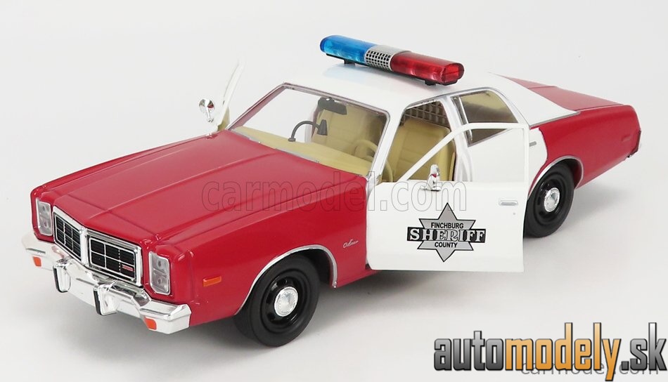 GreenLight - DODGE MONACO POLICE FINCHBURG 1977 RED WHITE - 1:24