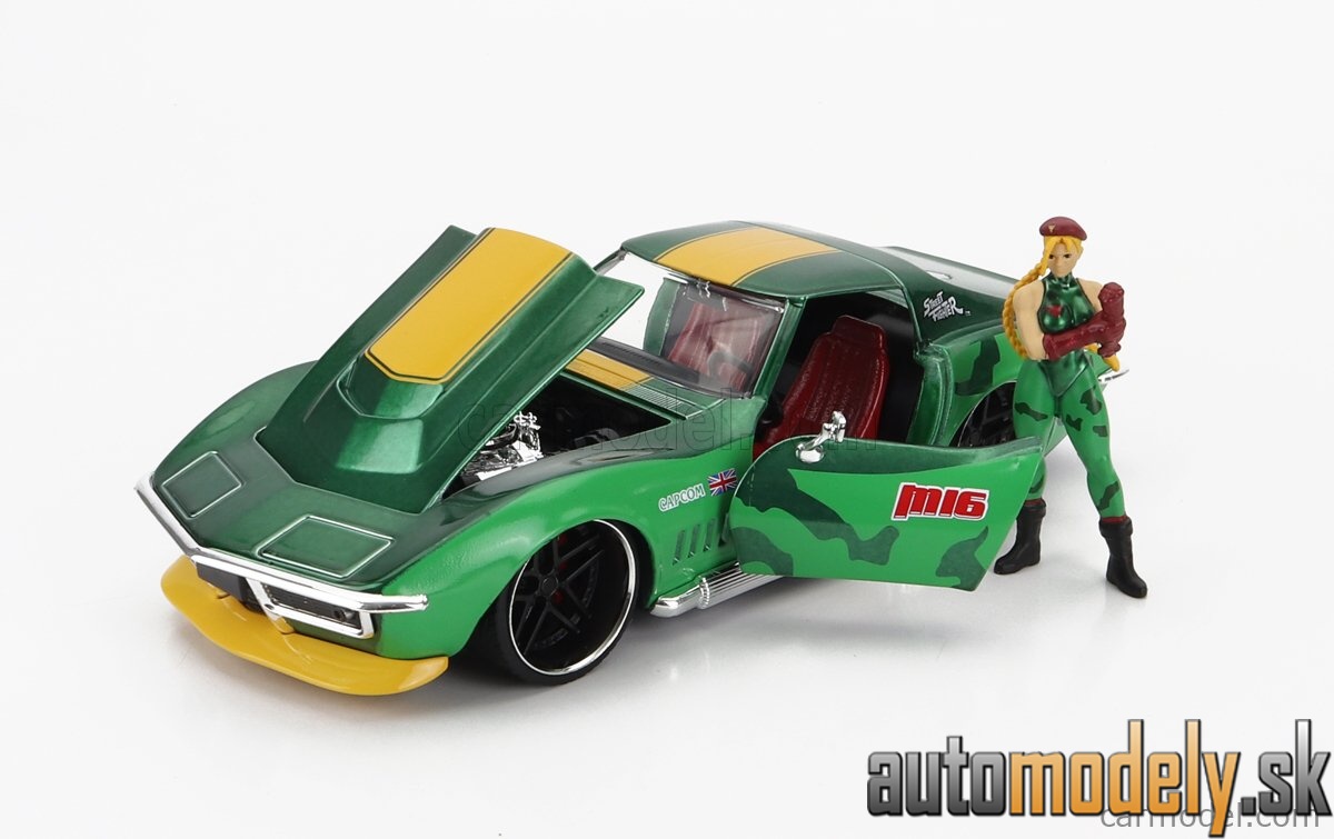 Réplica De Veículo Jada Street Fighter: Cammy & 1969 Chevrolet Corvette Stingray Zl1 1 24 Simba Toys Objecto Derivado