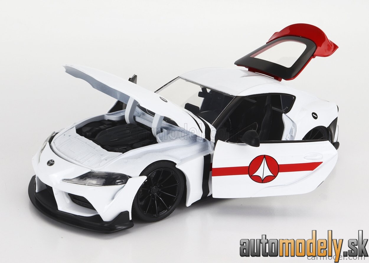 Jada - TOYOTA SUPRA WITH RICK HUNTER FIGURE ROBOTECH 2020 WHITE RED - 1:24