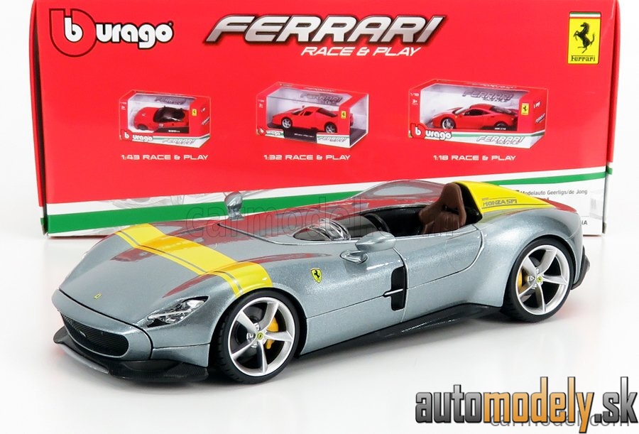 Bburago - FERRARI MONZA SP1 2018 SILVER - 1:24