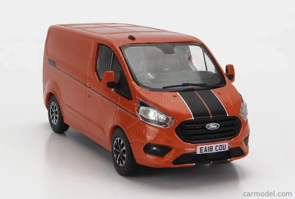 Vanguards - FORD ENGLAND TRANSIT CUSTOM VAN 2018 ORANGE MET - 1:43