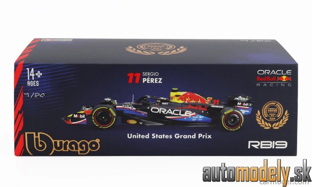 BURAGO - RED BULL - F1 RB19 TEAM ORACLE RED BULL RACING N 11 4th AUSTIN USA GP 2023 SERGIO PEREZ - 1:24