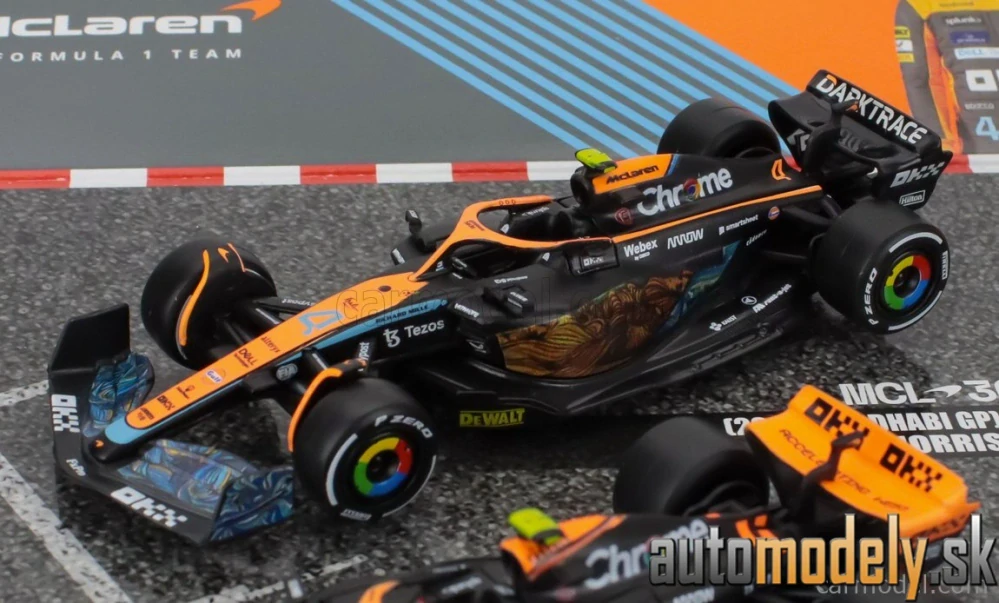 BURAGO - McLAREN - F1 SET 4X - TEAM MCLAREN MCL36 N 4 ABU DHABI GP 2022 - MCL60 N 4 SINGAPORE GP - MONACO GP - BRITISH GP 2023 LANDO NORRIS - 1:43