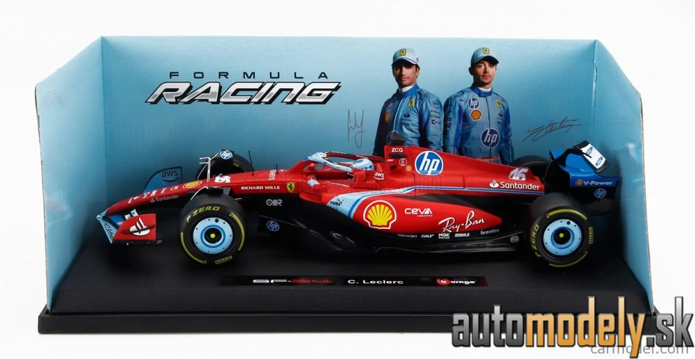 Bburago - FERRARI - F1 SF-24 TEAM SCUDERIA FERRARI N 16 3rd MIAMI GP 2024 CHARLES LECLERC - 1:18