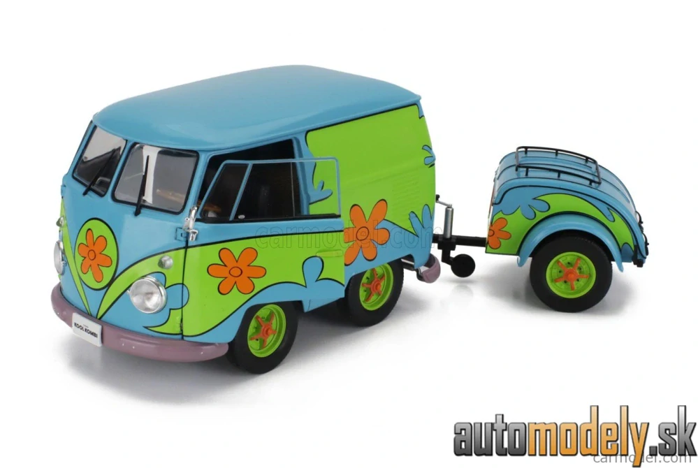 SOLIDO - VOLKSWAGEN T1 VAN KOOL COMBI GHOSTHUNTERS MACHINE WITH TRAILER 1950 - 1:18
