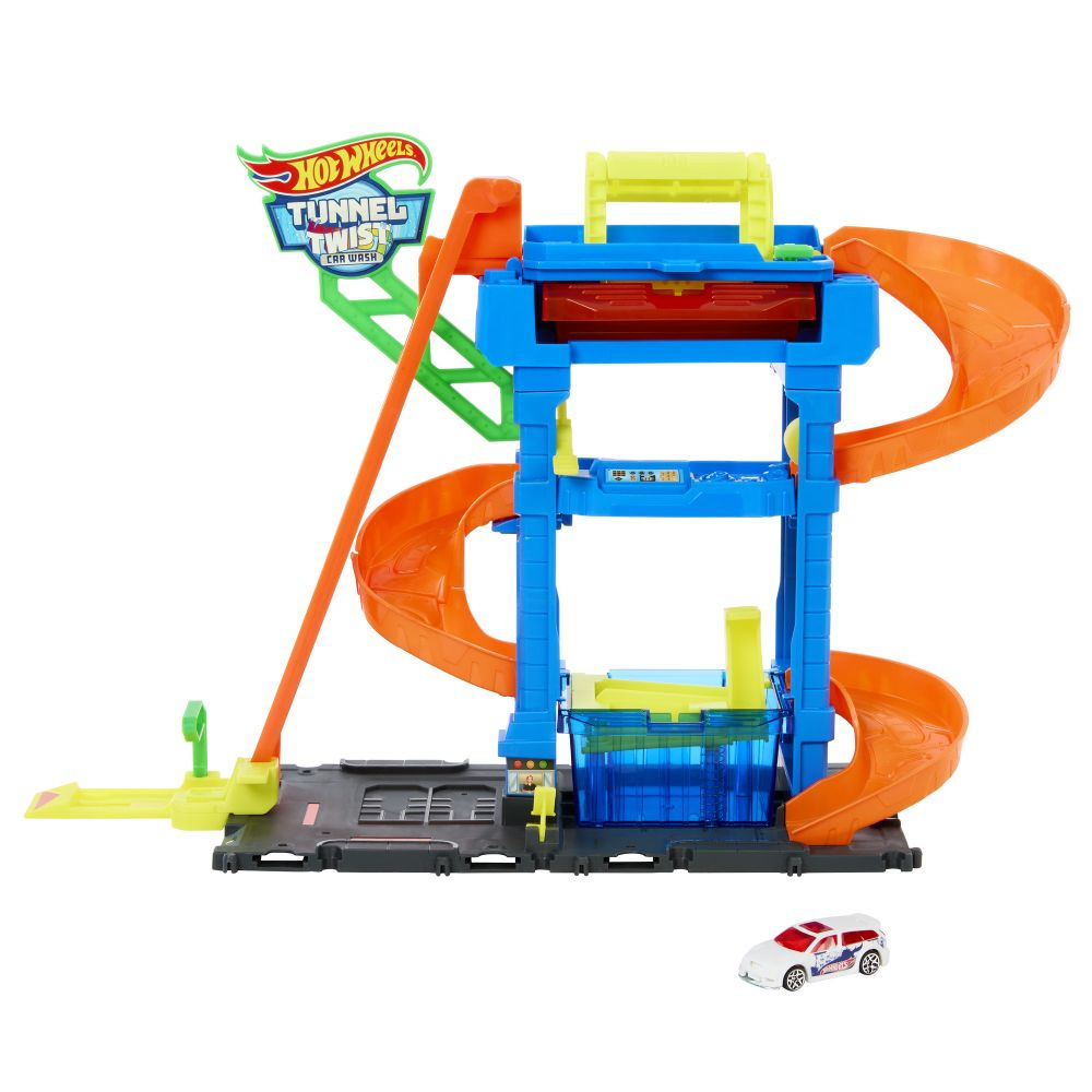Hot Wheels CITY COLOR SHIFTERS AUTOUMÝVAČKA S OTOČNÝM TUNELOM