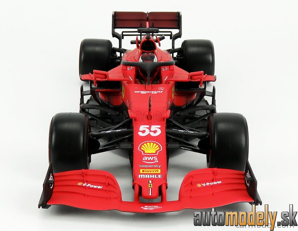 Bburago - FERRARI - F1 SF21 TEAM SCUDERIA FERRARI MISSION WINNOW N 55 SEASON 2021 CARLOS SAINZ JR. - MATT RED - 1:18