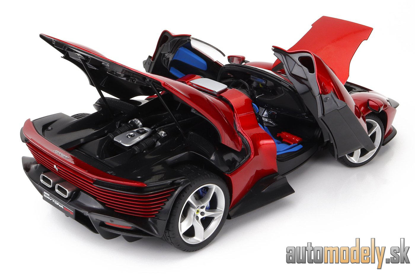 BBURAGO - FERRARI - DAYTONA SP3 SPIDER OPEN ROOF 2022 červená metalíza - 1:18