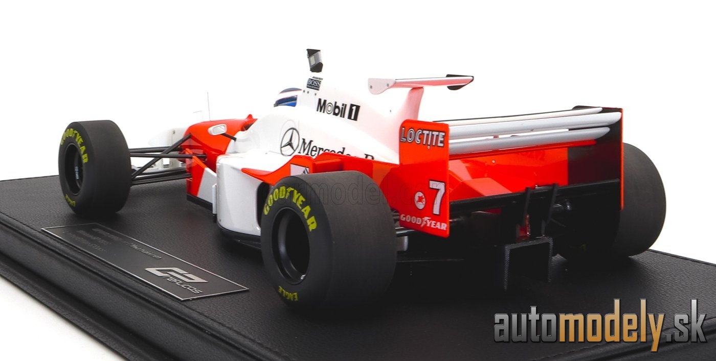GP-REPLICAS - McLAREN - F1 MP4/11 3.0L V10 CENTRAL WING MARLBORO MERCEDES TEAM N 7 6th MONACO GP 1996 WITH PILOTE FIGURE MIKA HAKKINEN - CON VETRINA - WITH SHOWCASE - 1:18