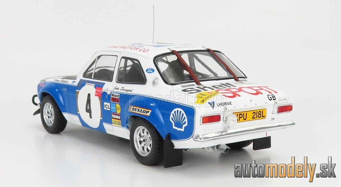 IXO-MODELS - FORD ENGLAND - ESCORT MKI RS 1600 (night version) N 4 RALLY SAFARI 1973 H.MIKKOLA - J.DAVENPORT - 1:18