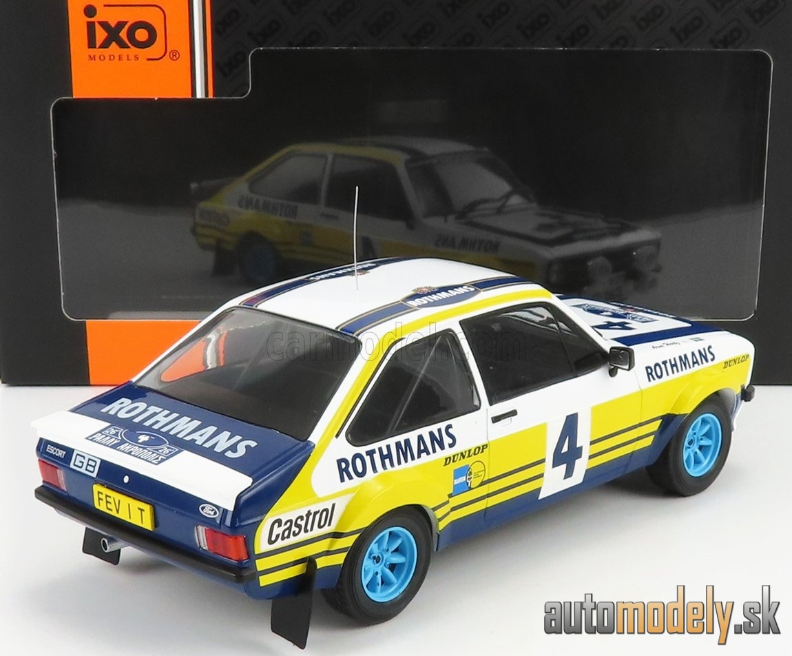 IXO-MODELS - FORD ENGLAND - ESCORT RS MKII TEAM ROTHMANS N 4 RALLY ACROPOLIS 1979 H.MIKKOLA - A.HERTZ - 1:18