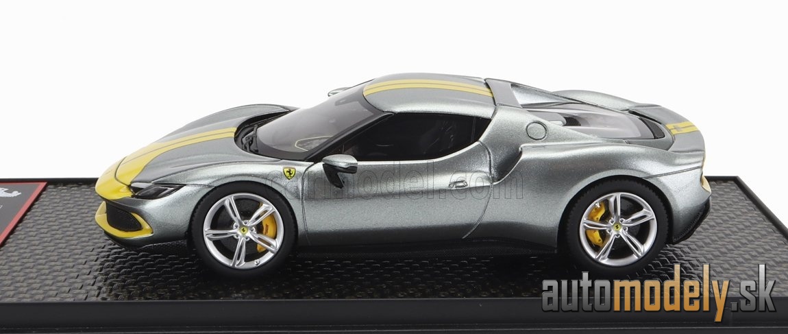 BBR-MODELS - FERRARI - 296 GTB ASSETTO FIORANO 2022 (GRIGIO CORBURN - GREY YELLOW)- 1:43