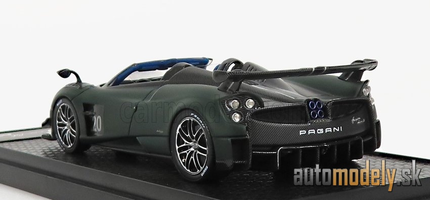 BBR-MODELS - PAGANI - HUAYRA BC N 20 ROADSTER 2017 (BLACK CARBON - MATT DARK GREEN) - 1:43