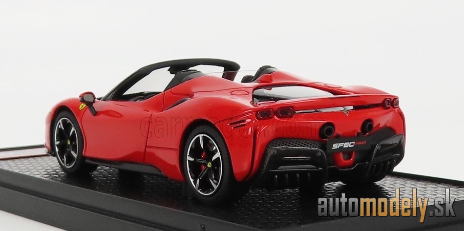 BBR-MODELS - FERRARI - SF90 STRADALE HYBRID SPIDER 1000hp OPEN ROOF 2020 (ROSSO CORSA - RED) - 1:43