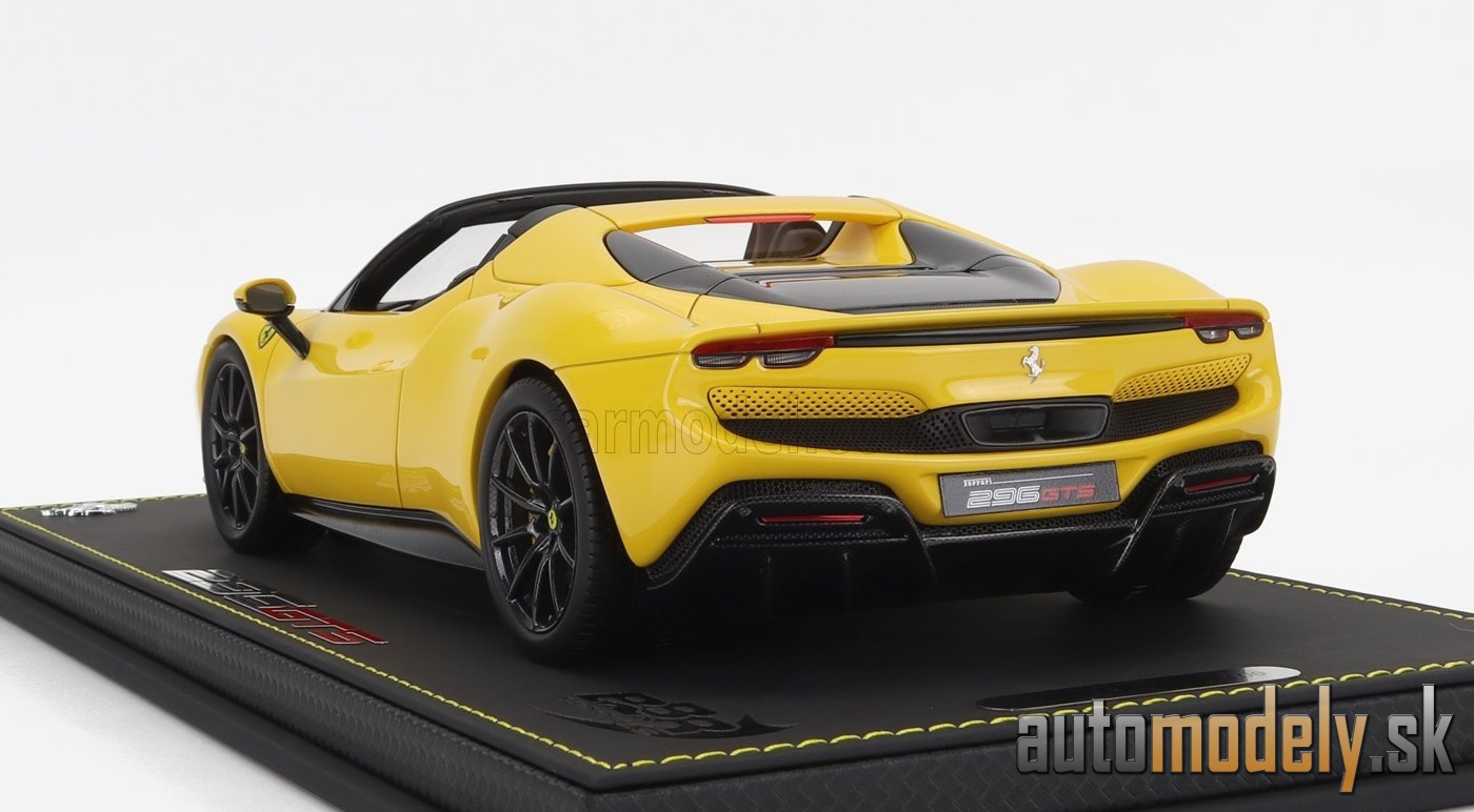 BBR-MODELS - FERRARI - 296 GTS SPIDER 2022 - CON VETRINA - WITH SHOWCASE (GIALLO MODENA - YELLOW) - 1:18