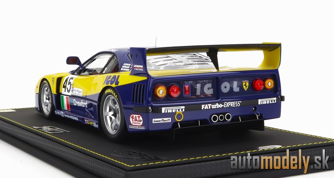 BBR-MODELS - FERRARI - F40 GTE 3.5L TURBO V8 TEAM ENNEA SRL IGOL N 45 24h LE MANS 1996 J.M.GOUNON - E.BERNARD - P.BELMONDO - 1:18