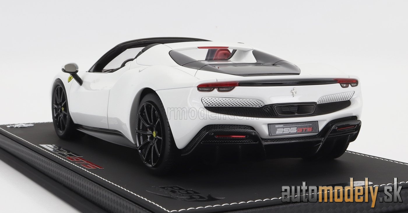 BBR-MODELS - FERRARI - 296 GTS SPIDER 2022 - CON VETRINA - WITH SHOWCASE (BIANCO CERVINO - WHITE) - 1:18
