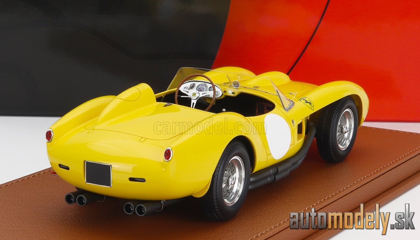 BBR-MODELS - FERRARI - 250TR TESTAROSSA N 0 SPIDER 1957 - CON VETRINA - WITH SHOWCASE (YELLOW) - 1:18
