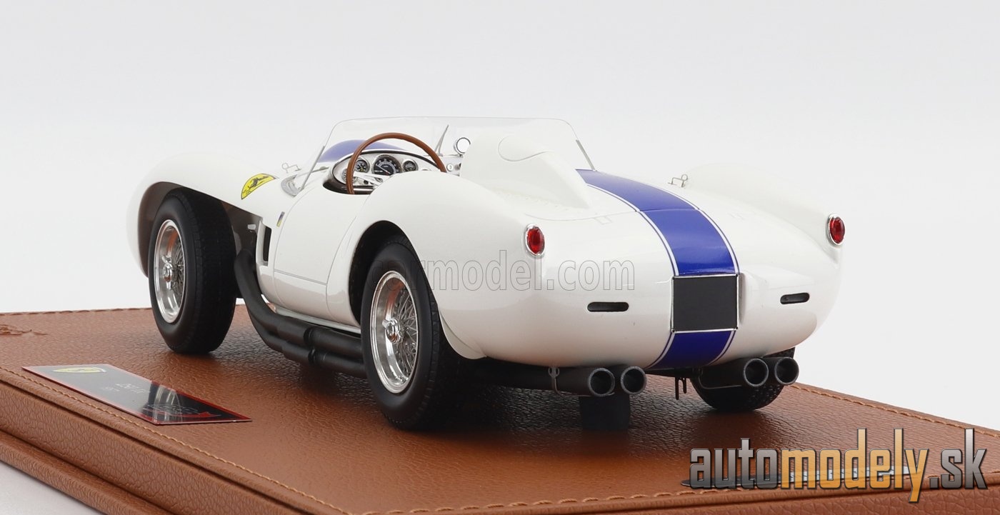BBR-MODELS - FERRARI - 250TR TESTAROSSA SPIDER 1957 - CON VETRINA - WITH SHOWCASE  (WHITE BLUE) ) - 1:18