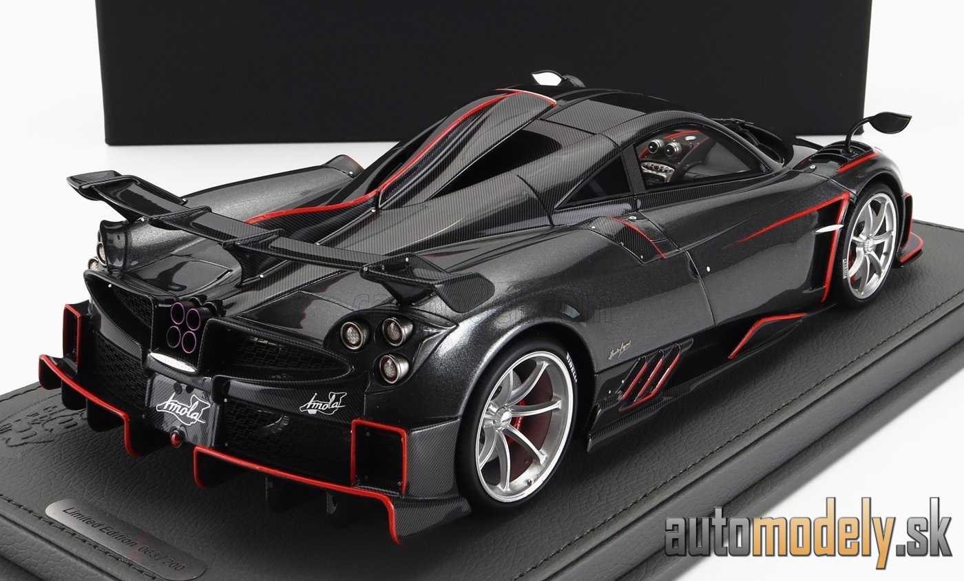 BBR-MODELS - PAGANI - IMOLA 2020 - CON VETRINA - WITH SHOWCASE (DARK GREY MET RED) - 1:18