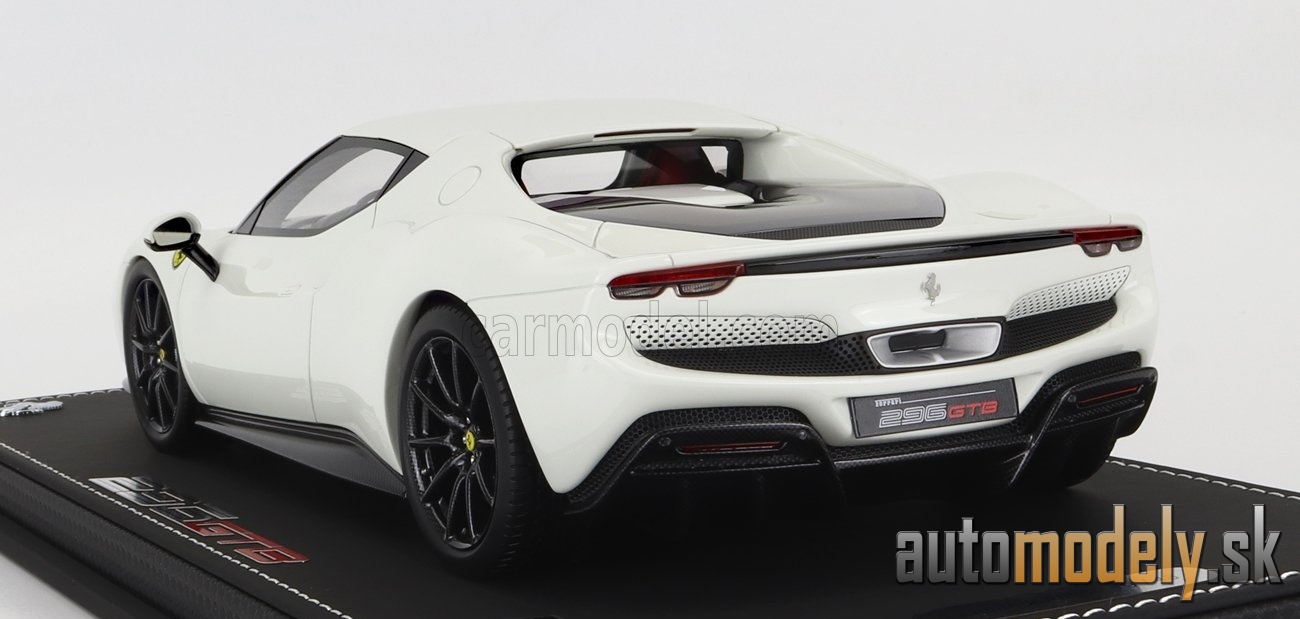 BBR-MODELS - FERRARI - 296 GTB HYBRID 830HP V6 2021 - CON VETRINA - WITH SHOWCASE (BIANCO AVUS - WHITE) - 1:18