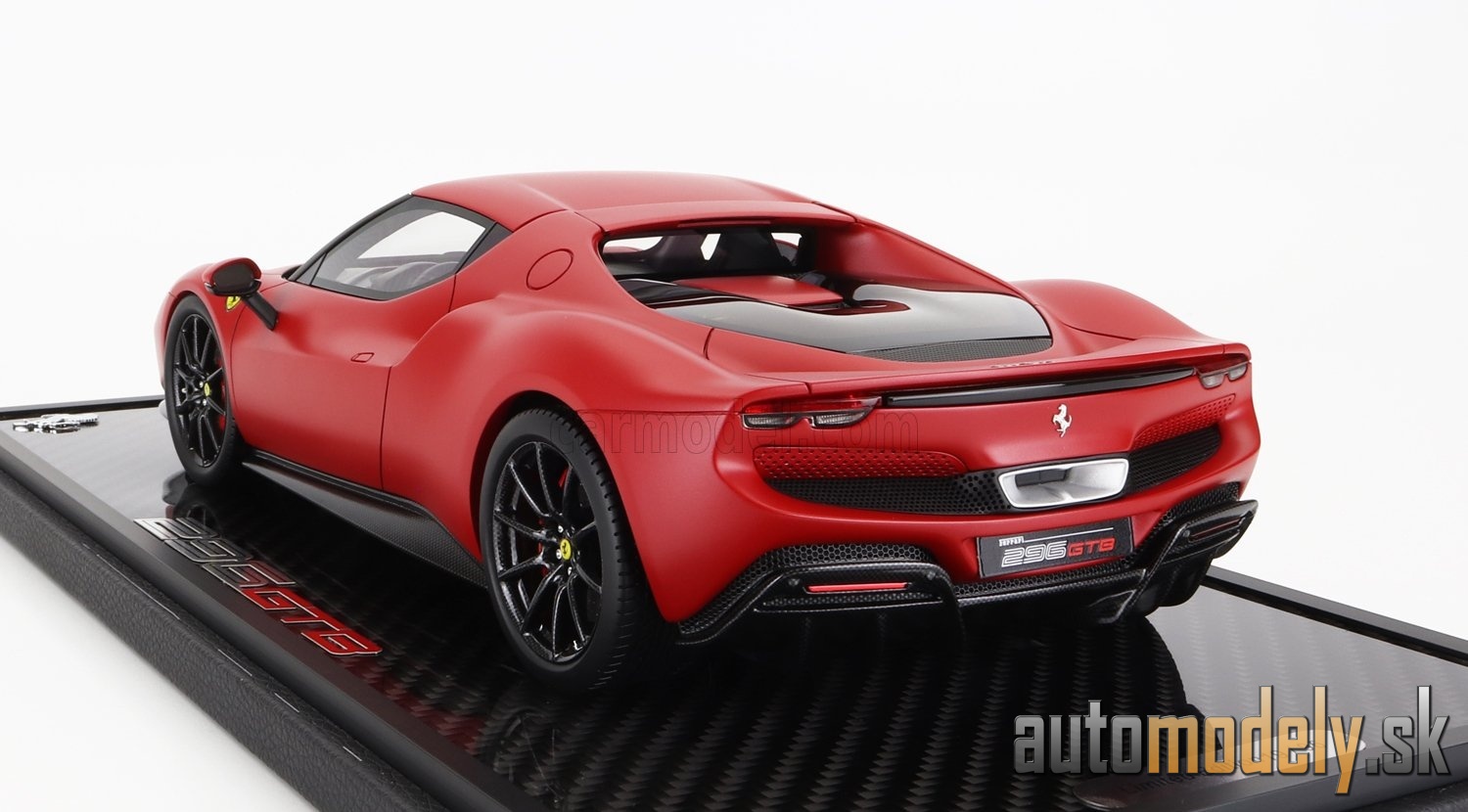 BBR-MODELS - FERRARI - 296 GTB HYBRID 830HP V6 2021 - CON VETRINA - WITH SHOWCASE (ROSSO F1-75 - MATT RED) - 1:18