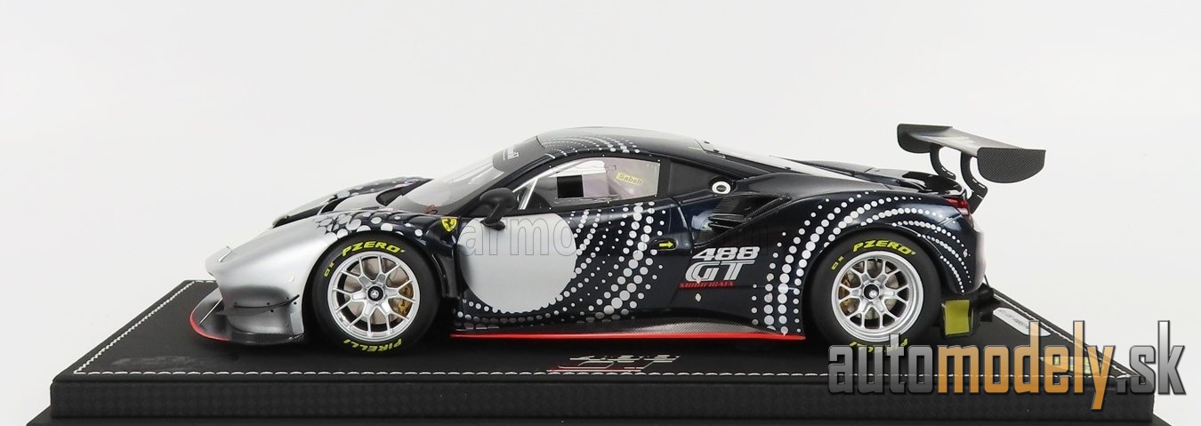 BBR-MODELS - FERRARI - 488 GT MODIFICATA CLUB COMPETIZIONI GT 2020 - CON VETRINA - WITH SHOWCASE (BLU NART - BLUE SILVER) - 1:18